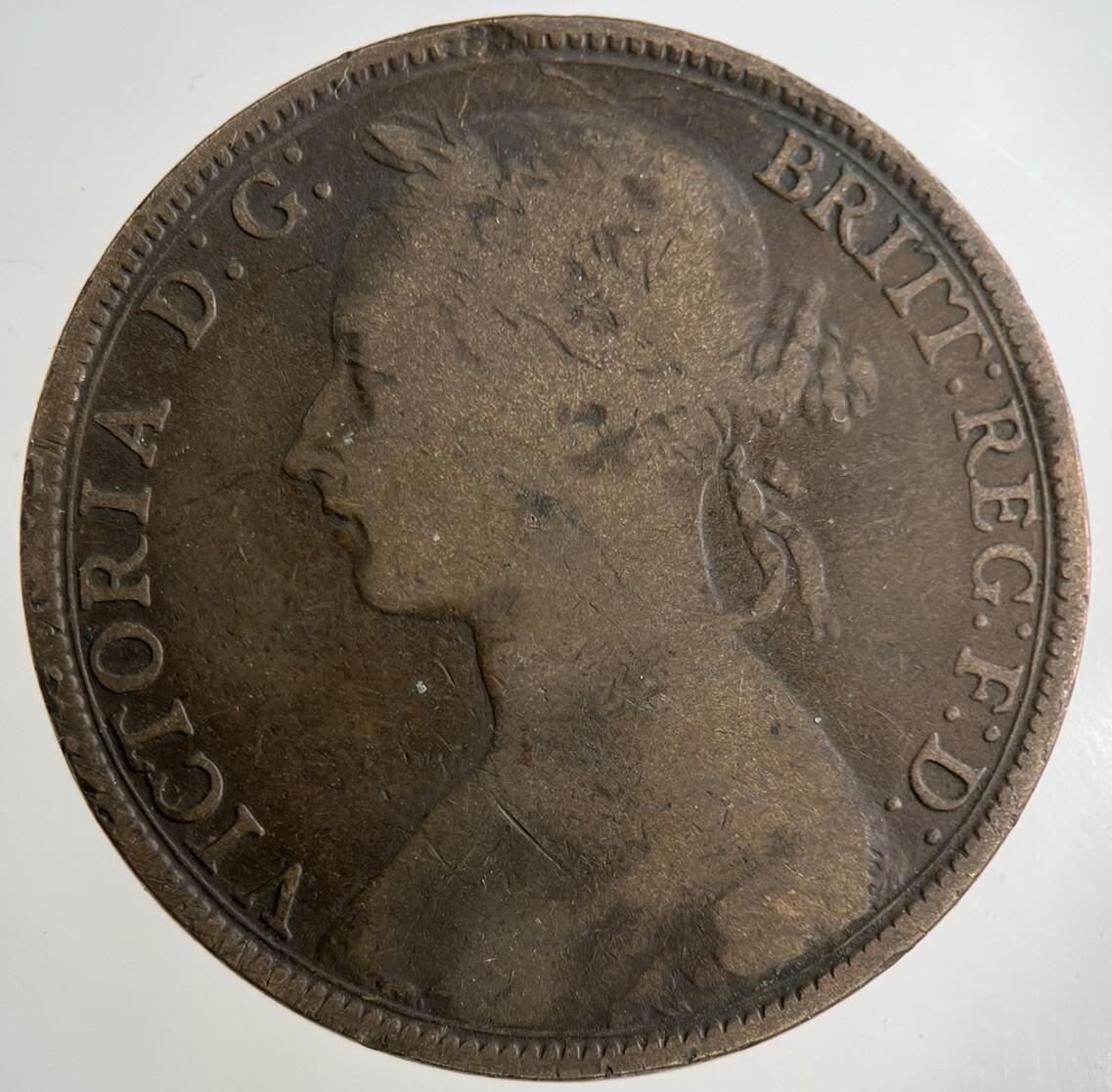 1893 Victoria One Penny Coin | Collectable Grade