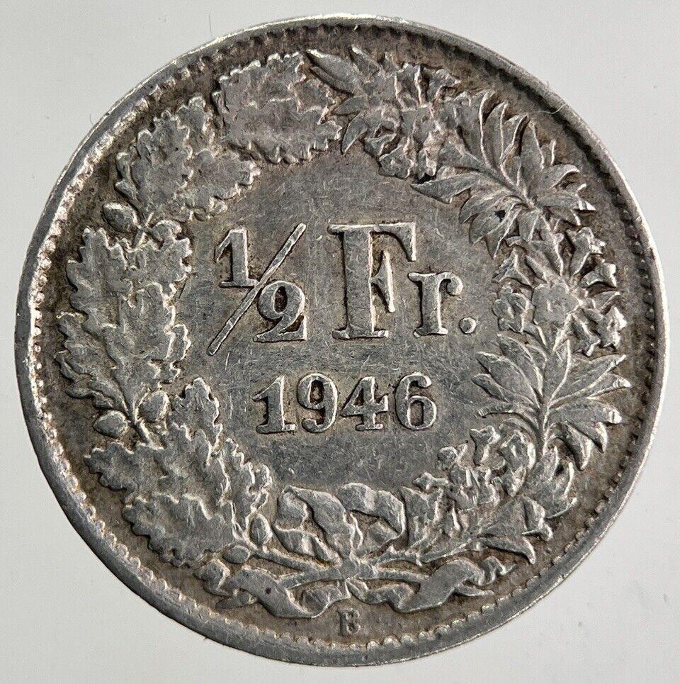 1946 Switzerland Swiss 1/2 Half Franc Silver Coin | Fine Collectable Grade