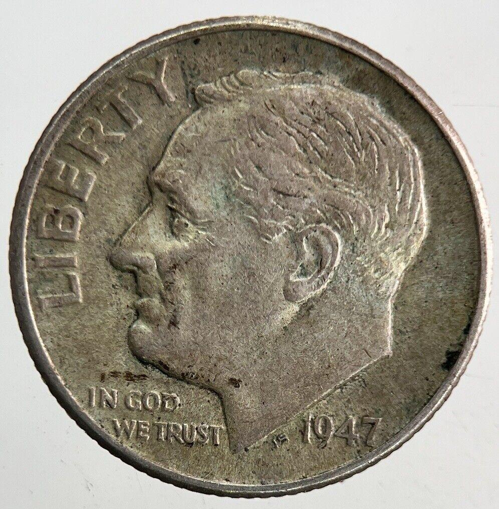 1947 US USA Roosevelt One Dime Silver Coin | Fine Collectable Grade