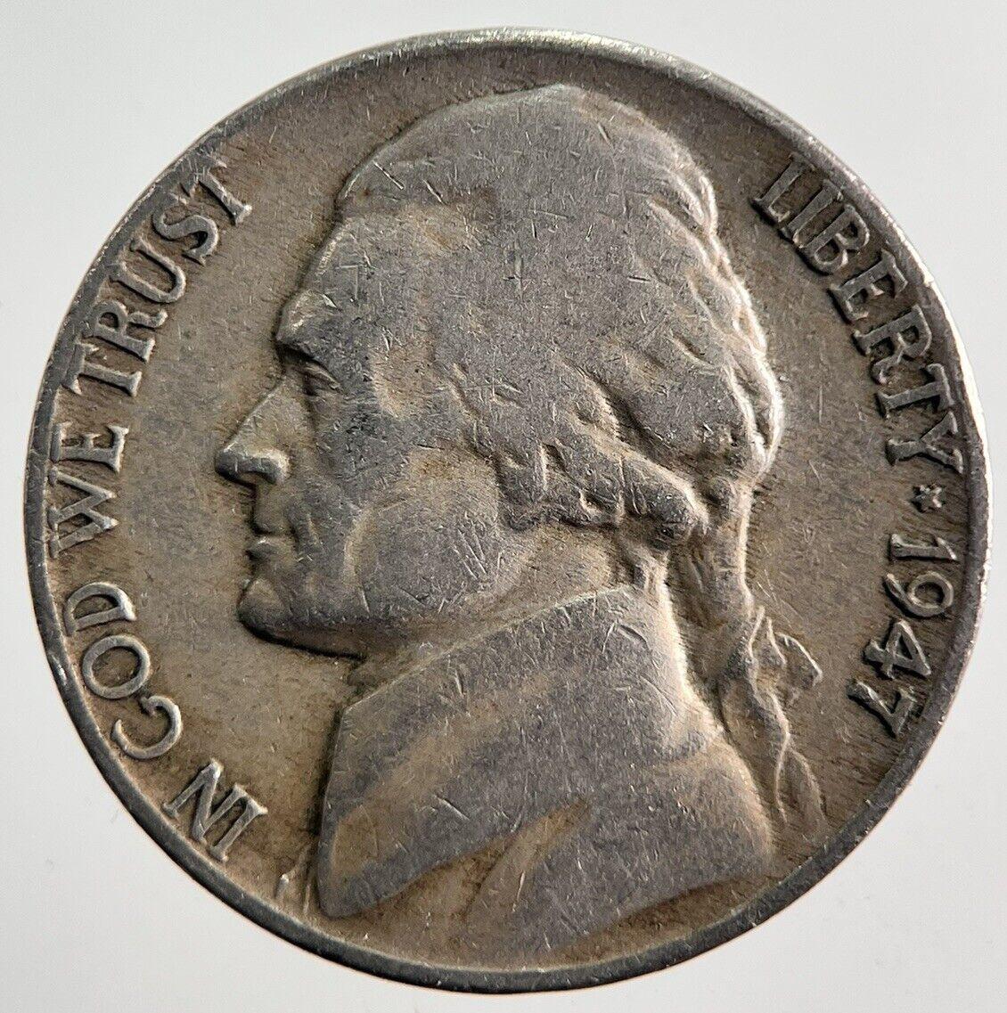 1947 US USA Jefferson Nickel Coin | Fine Collectable Grade