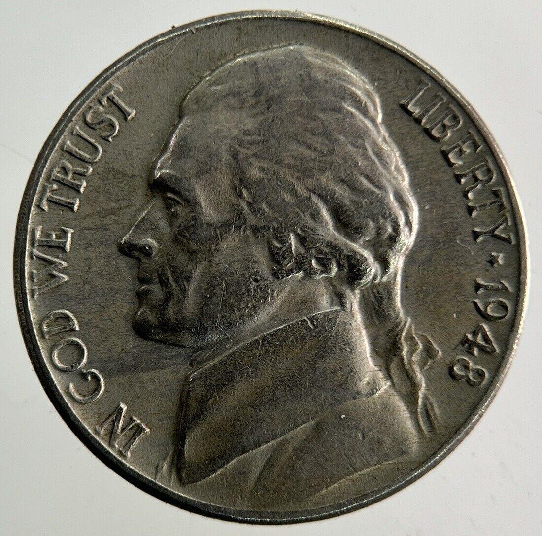 1948 US USA Jefferson Nickel Coin | Fine Collectable Grade