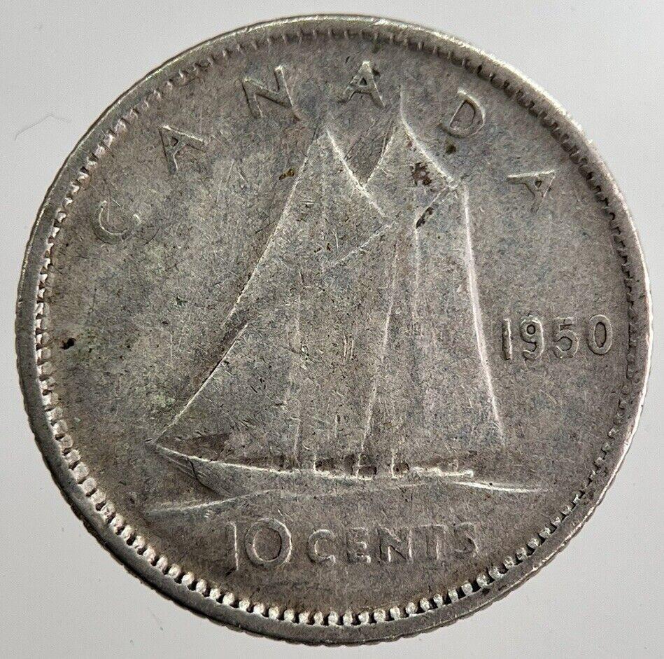 1950 Canada 10 Cents Silver Coin | Collectable Grade | a8941