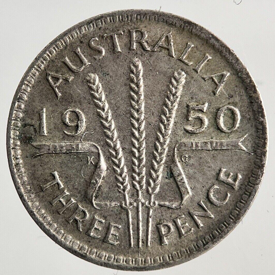 1950 Australia Threepence Silver Coin | Fine Collectable Grade