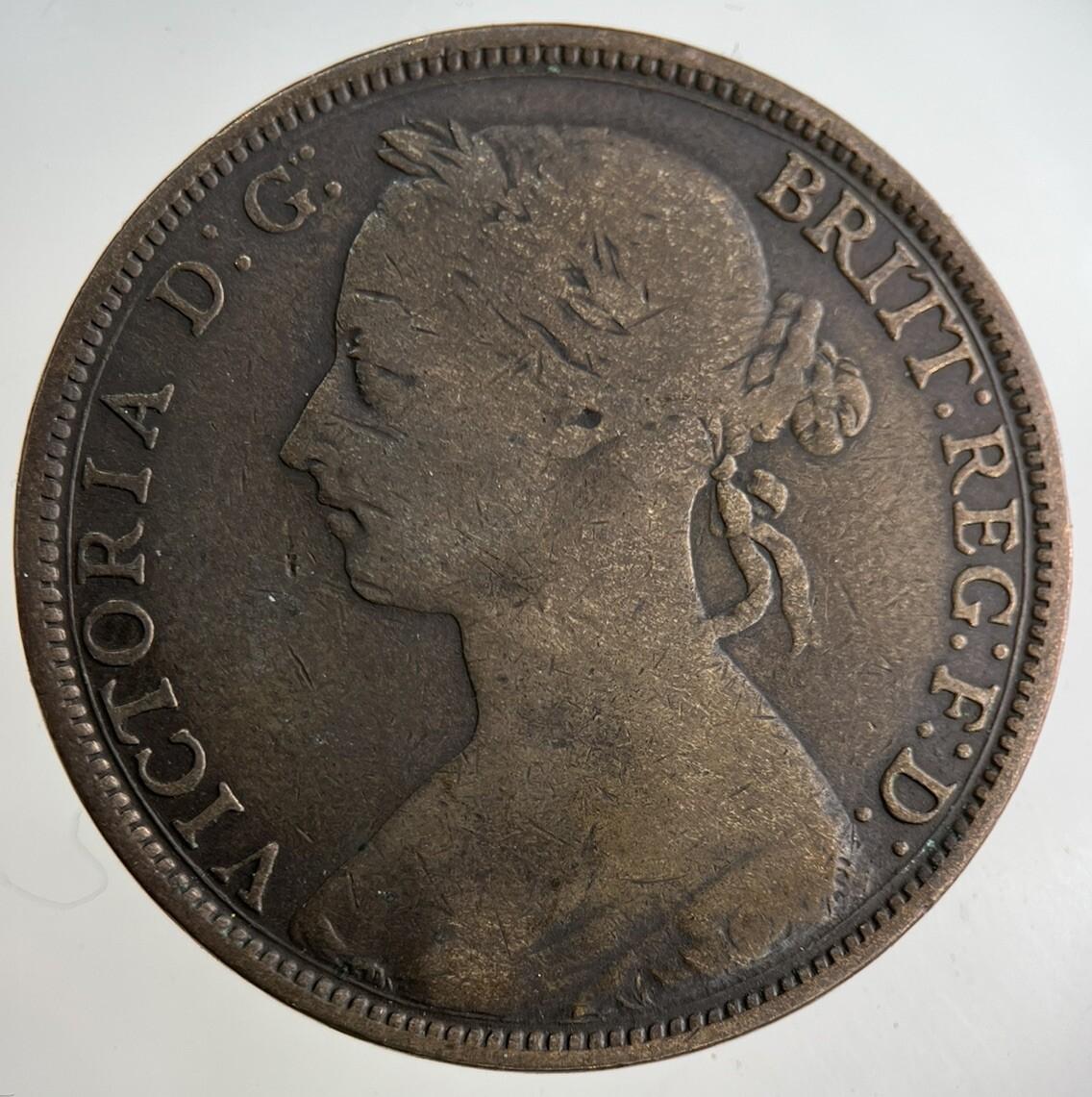 1887 Victoria One Penny Coin | Fine Collectable Grade