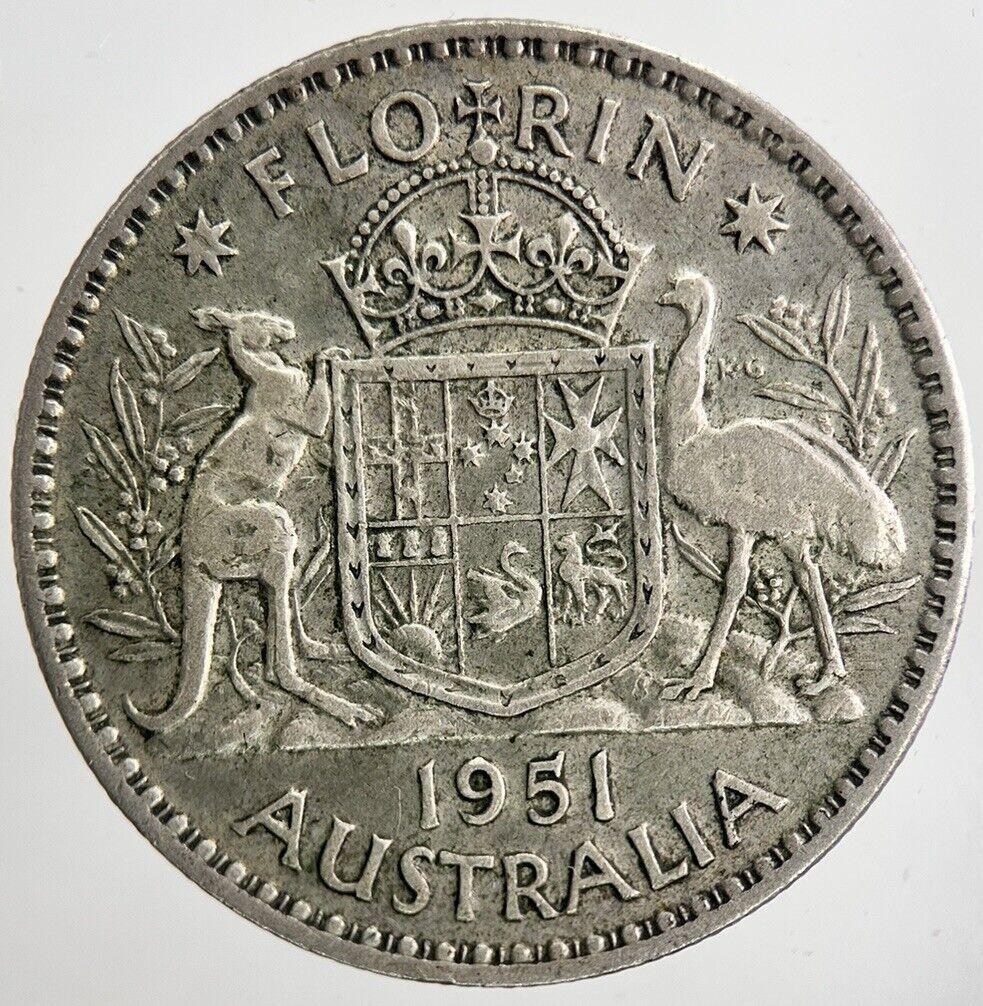 1951 Australia Florin Silver Coin | Fine Collectable Grade | a6742