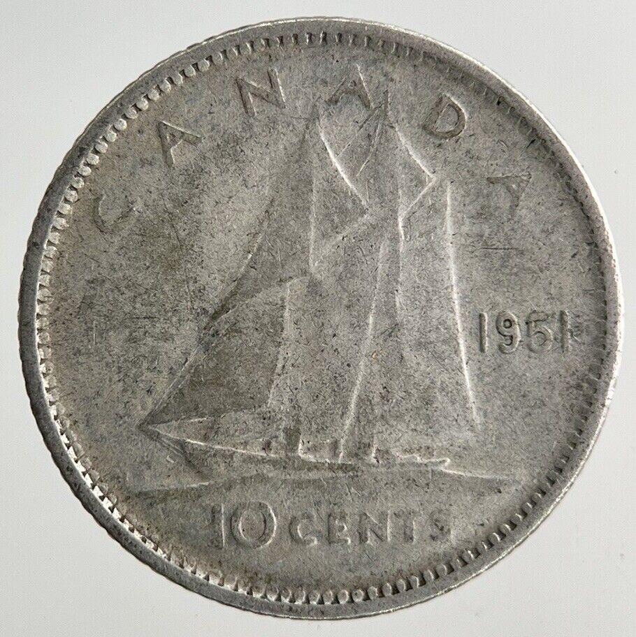 1951 Canada 10 Cents Silver Coin | Collectable Grade