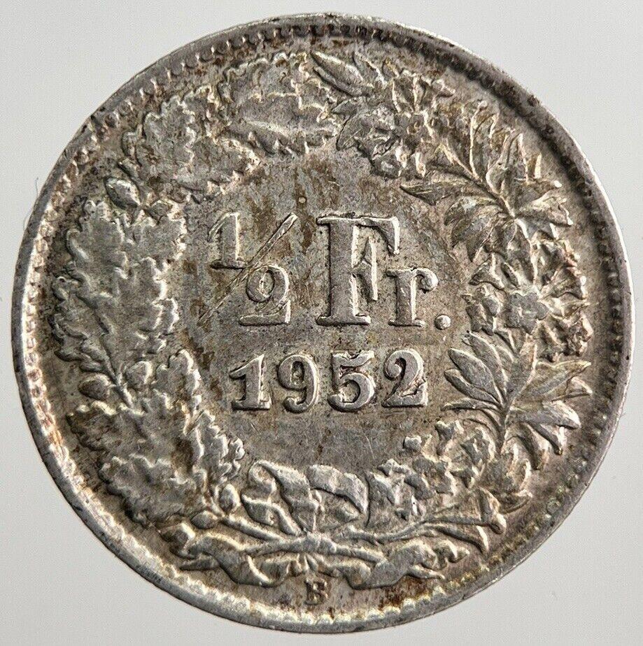 1952 Switzerland 1/2 Half Franc Silver Coin | Fine Collectable Grade | a2417