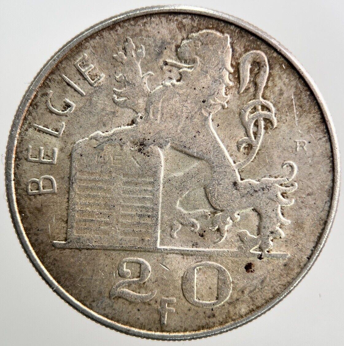 1953 Belgium 20 Francs Silver Coin | Fine Collectable Grade | a3719