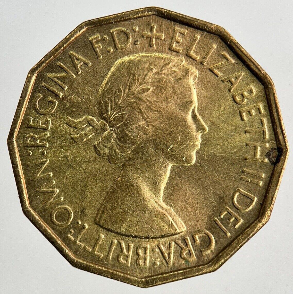 1953 Elizabeth II 2nd Brass Threepence Coin | Very Fine Grade