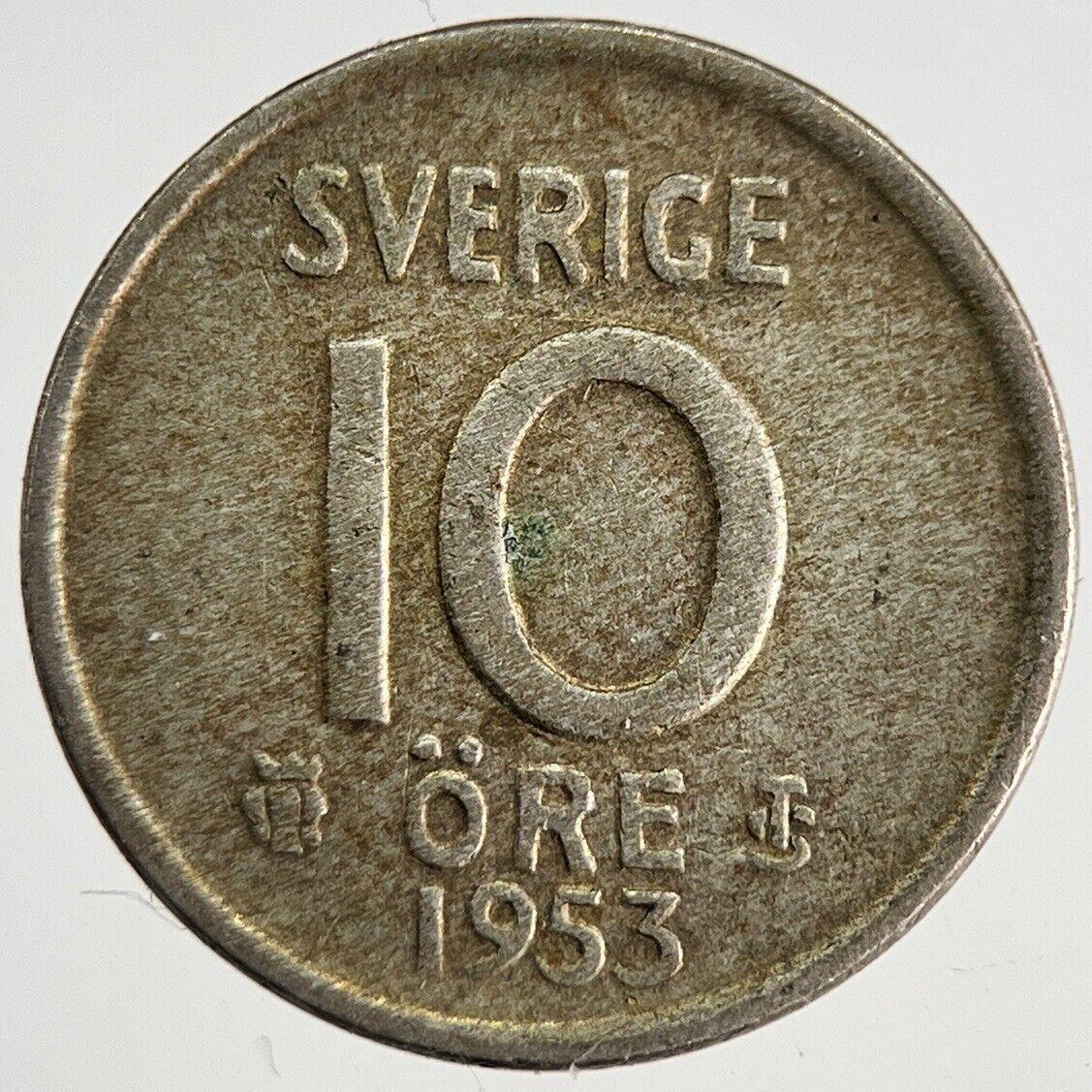 1953 Sweden 10 Ore Silver Coin | Collectable Grade | a8768