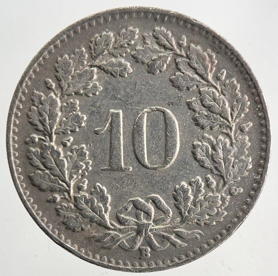 1954 Switzerland Swiss 10 Rappen Coin | Fine Collectable Grade
