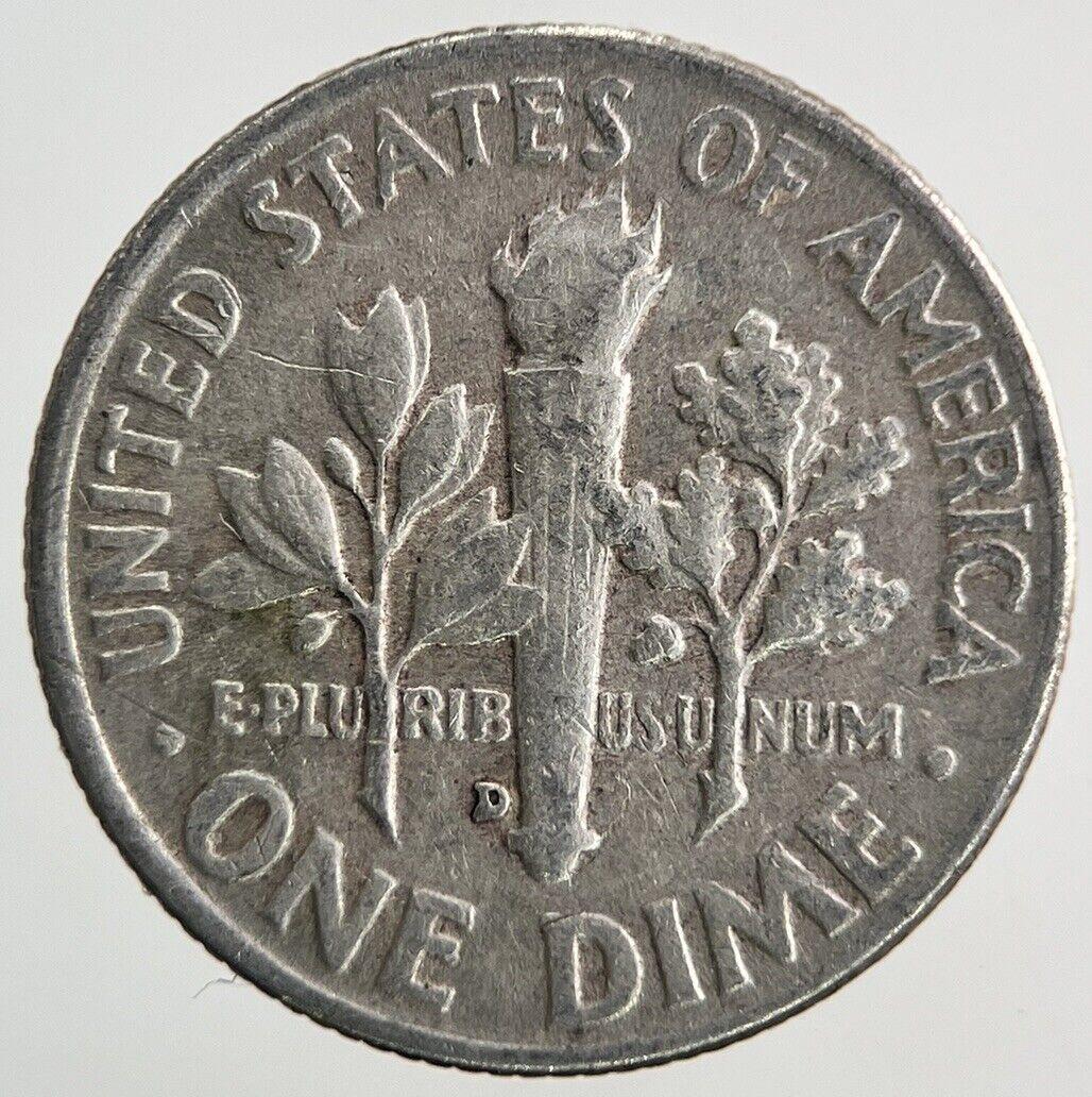 1954-D US USA Roosevelt One Dime Silver Coin | Fine Collectable Grade