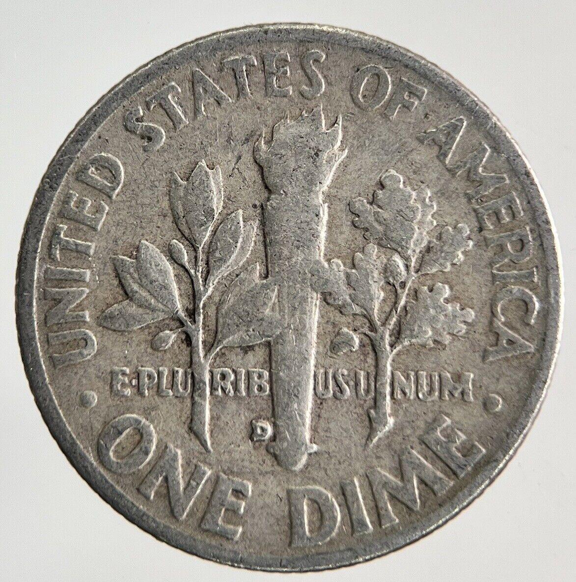 1954-D US USA Roosevelt Dime Silver Coin | Fine Collectable Grade