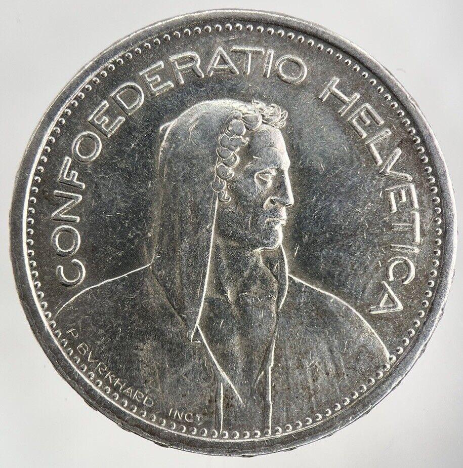 1954 Switzerland Swiss 5 Franc Silver Coin | Fine Collectable Grade