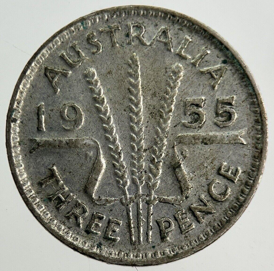 1955 Australia Threepence Silver Coin | Fine Collectable Grade