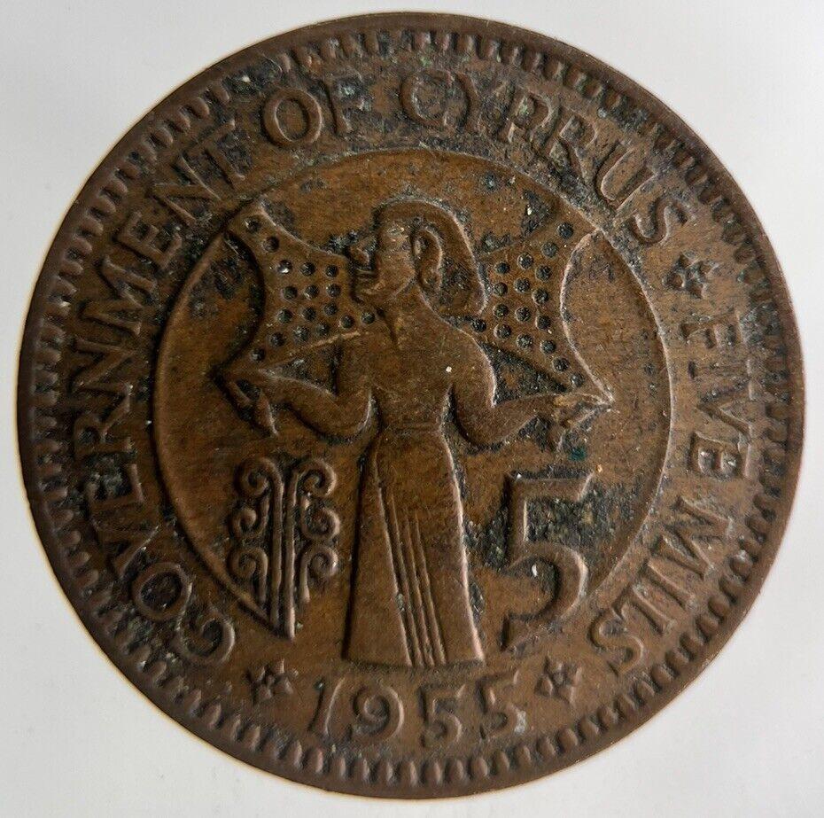 1955 Cyprus 5 Mils Coin | Fine Collectable Grade