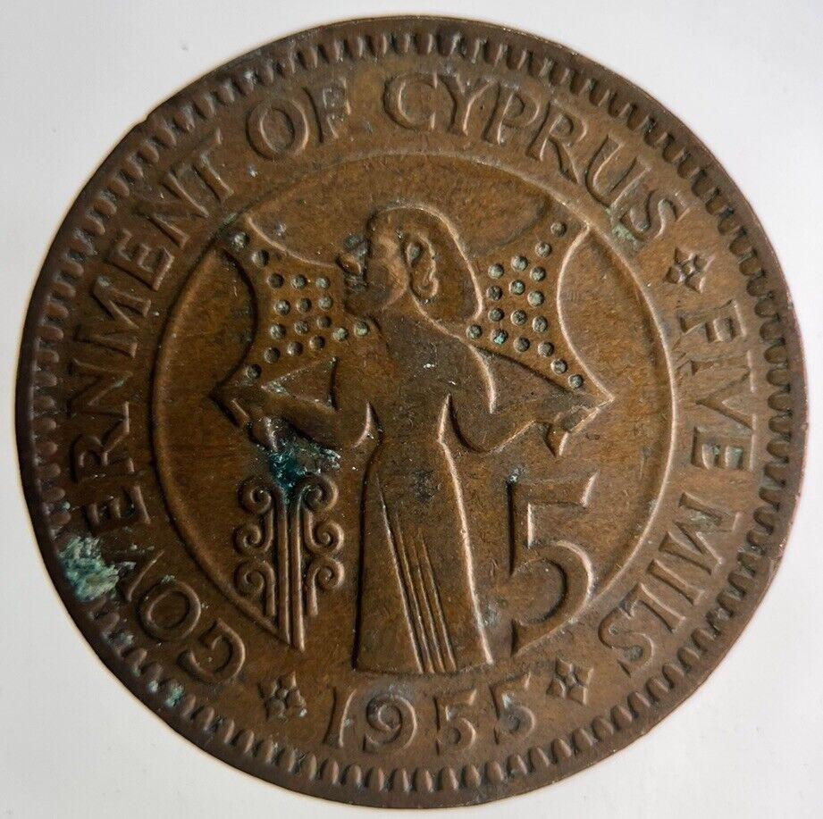 1955 Cyprus 5 Mils Coin | Fine Collectable Grade