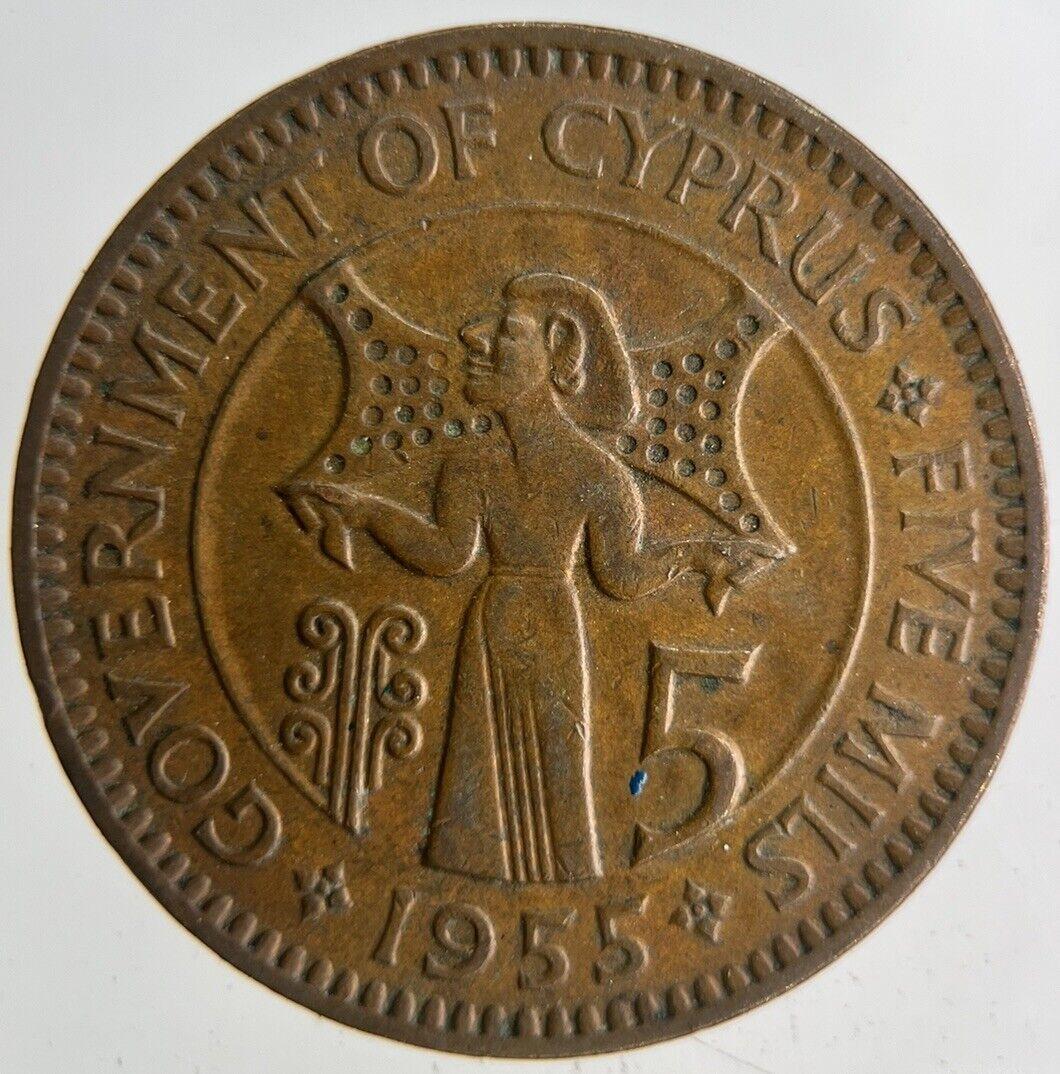 1955 Cyprus 5 Mils Coin | Fine Collectable Grade