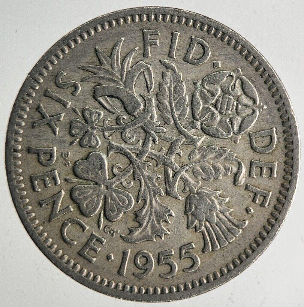 1955 Elizabeth II 2nd Sixpence Coin | Fine Collectable Grade