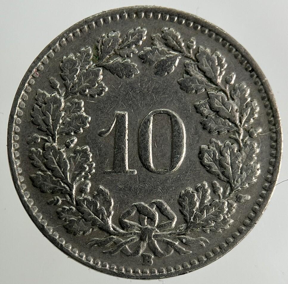 1954 Switzerland Swiss 10 Rappen Coin | Fine Collectable Grade