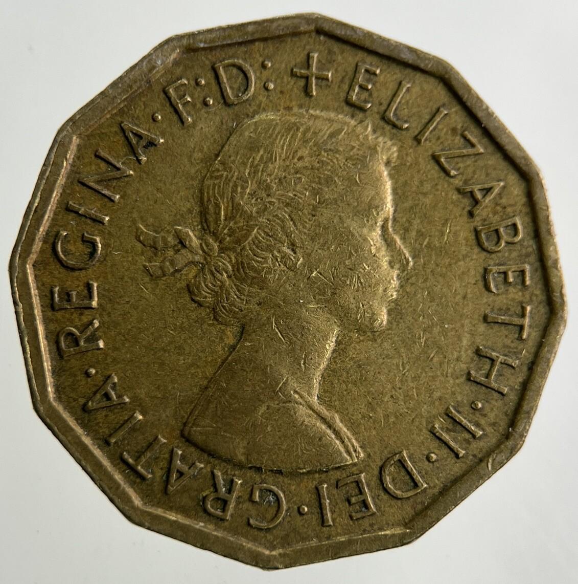 1964 Elizabeth II 2nd Brass Threepence Coin | Fine Collectable Grade