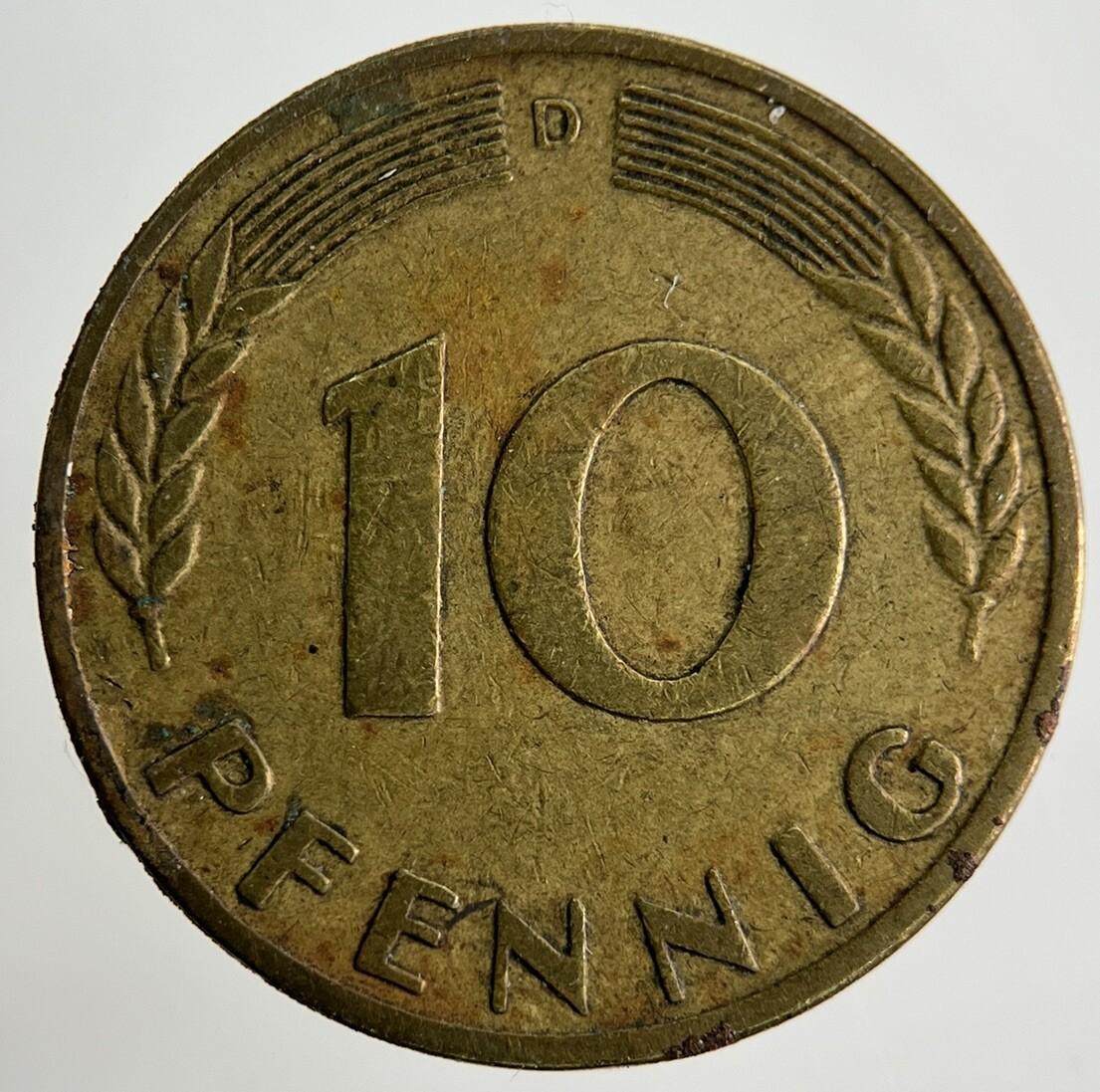 1949 Germany 10 Pfennig Coin | Fine Collectable Grade