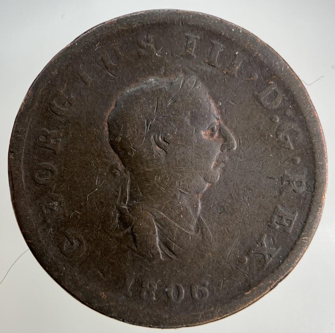 1806 George III 3rd Half-Penny Coin | Collectable Grade
