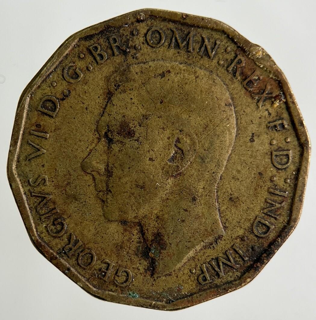 1944 George VI Brass Threepence Coin | Fine Collectable Grade