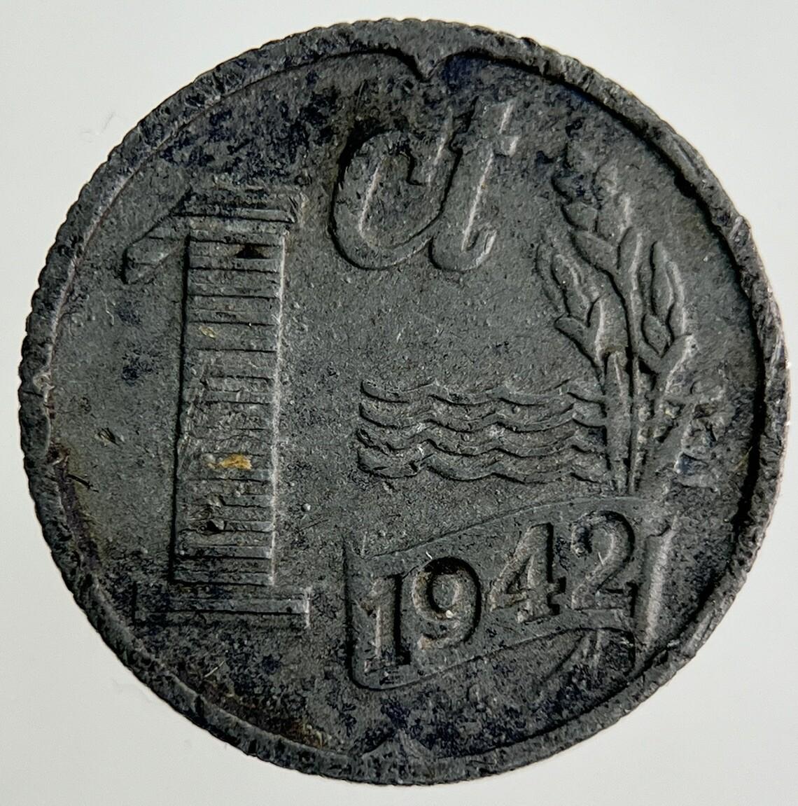 1942 Netherlands 1 Cent Coin | Fine Collectable Grade