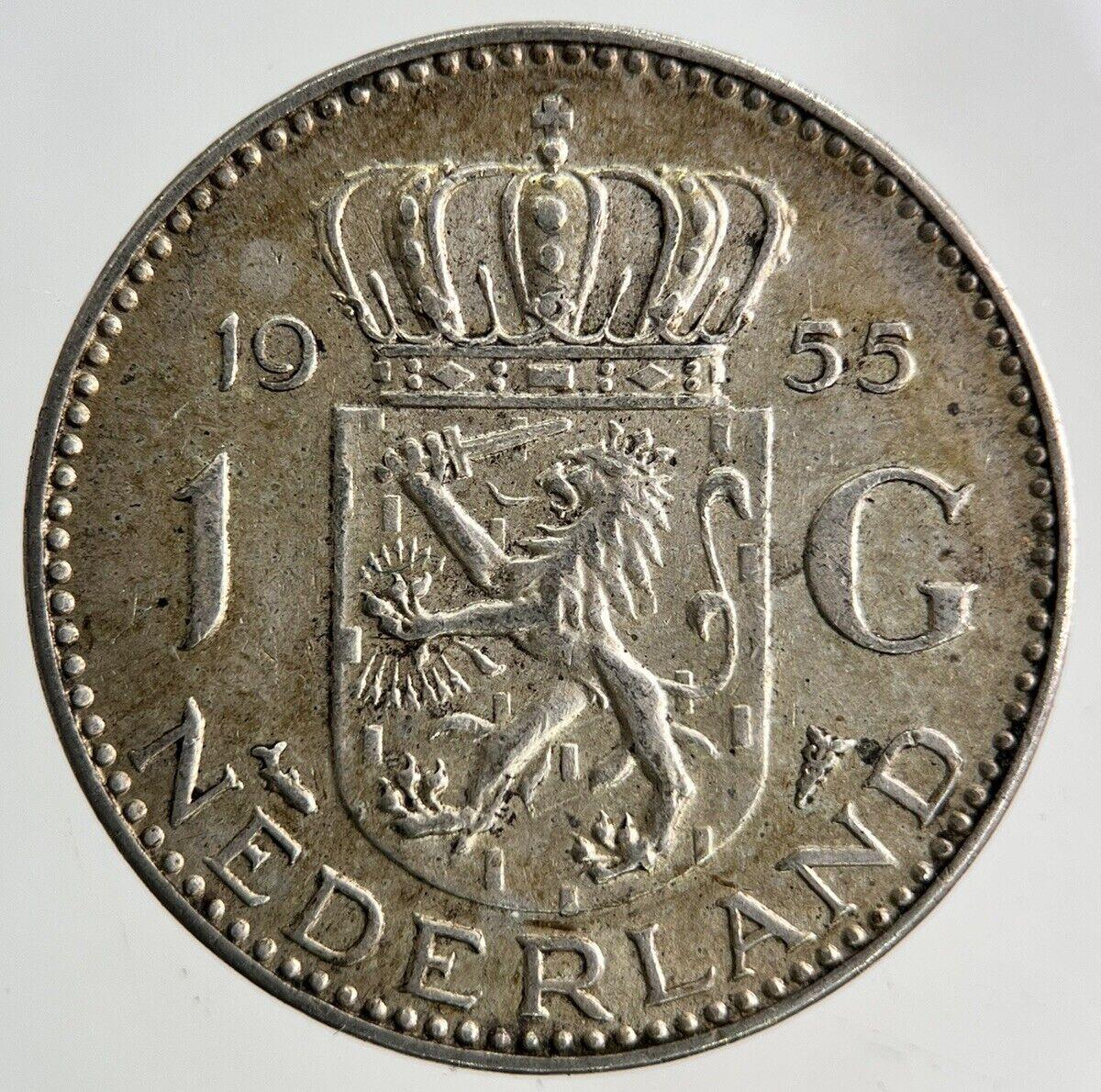 1955 Netherlands 1 Gulden Silver Coin | Fine Collectable Grade