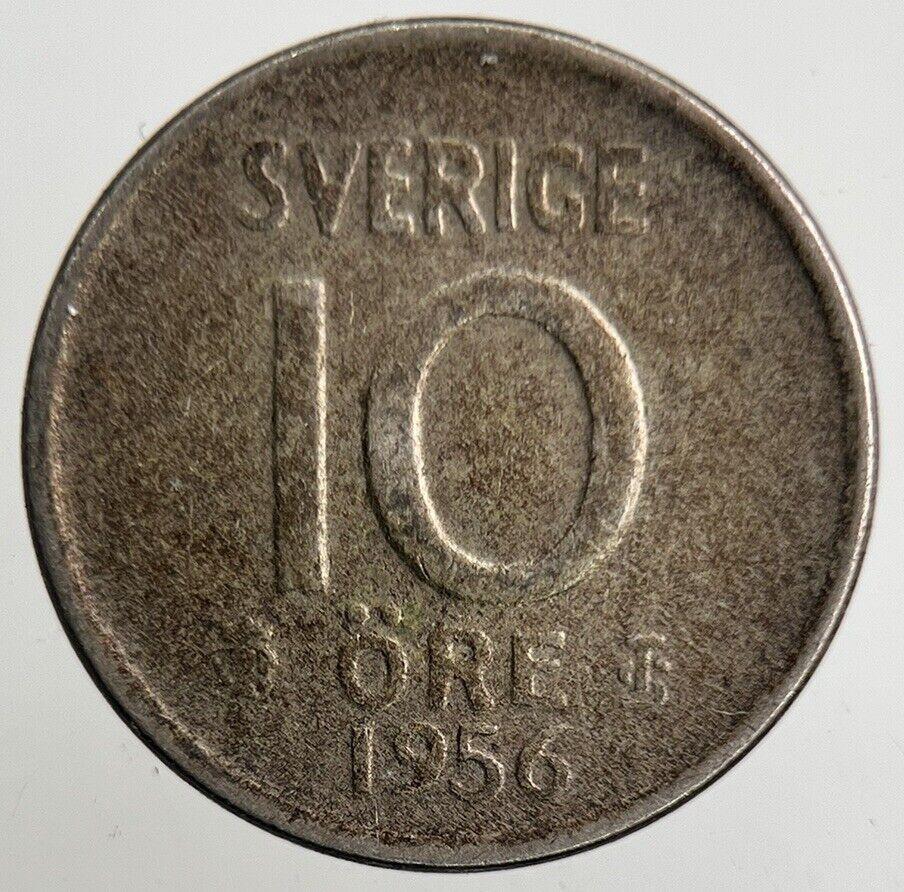 1956 Sweden 10 Ore Silver Coin | Fine Collectable Grade
