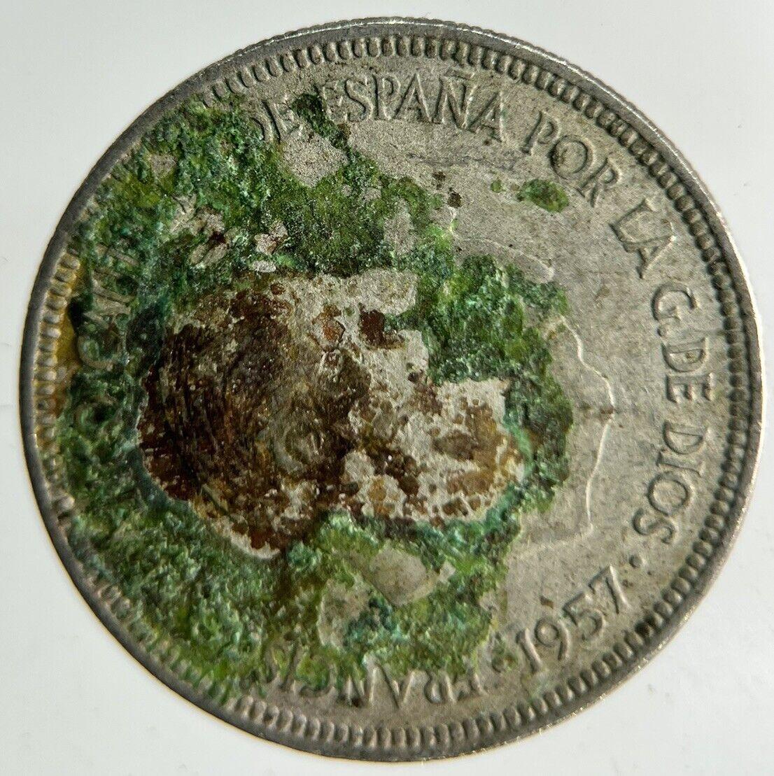 1957 Spain 5 Pesetas Coin | Fine Collectable Grade