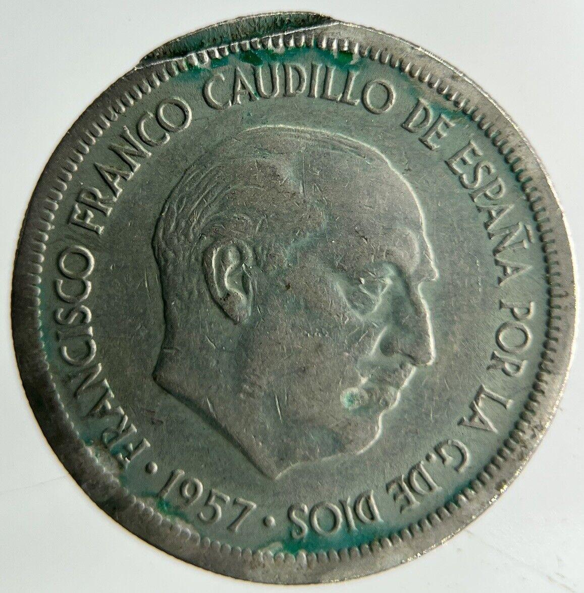 1957 Spain 5 Pesetas Coin | Fine Collectable Grade