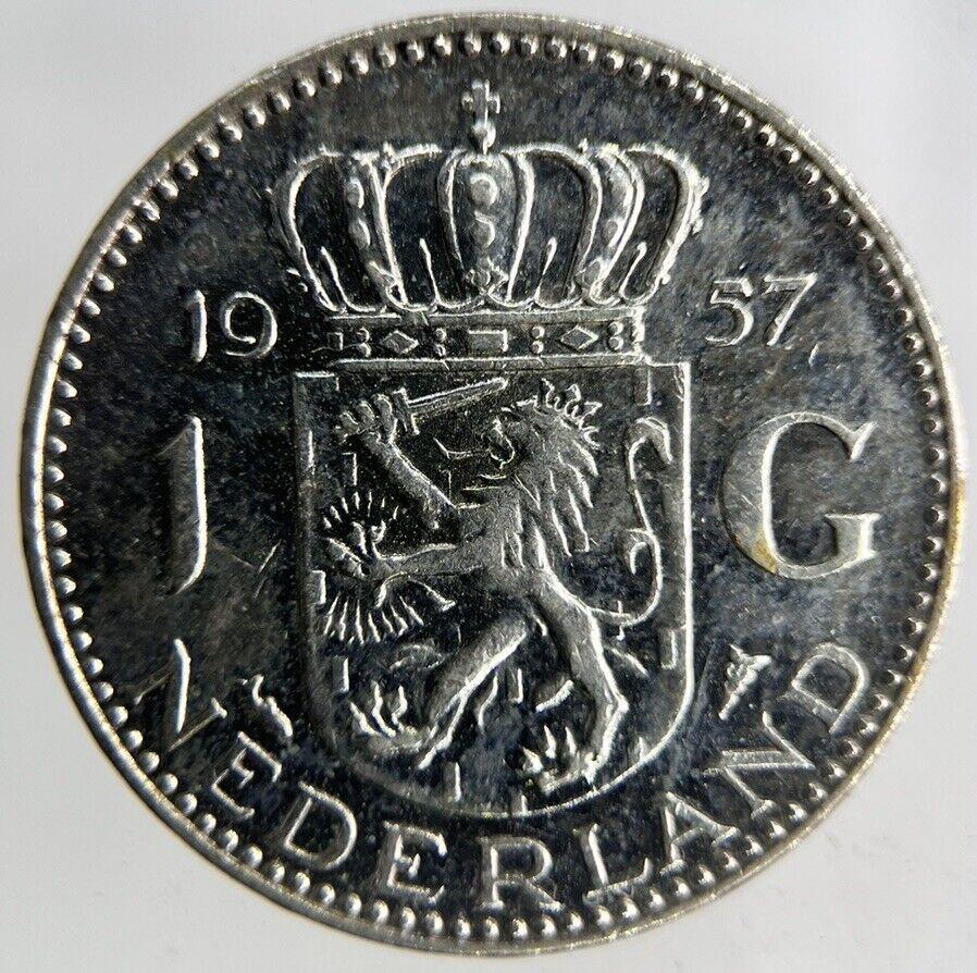 1957 Netherlands 1 Gulden Silver Coin | Fine Collectable Grade