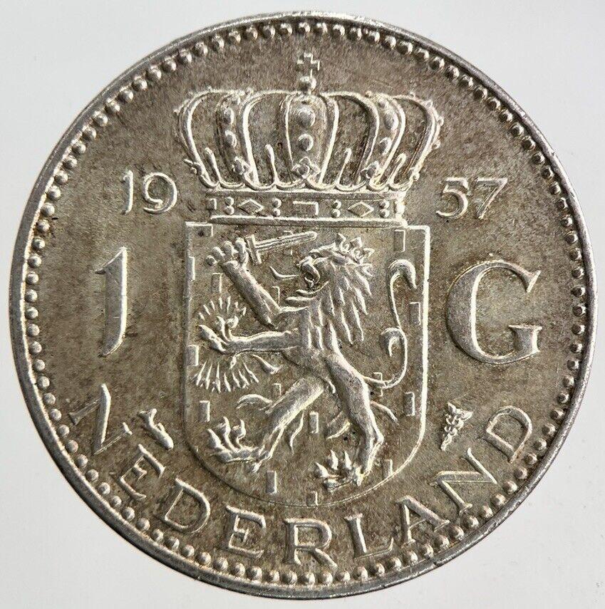 1957 Netherlands 1 Gulden Silver Coin | Very High Grade