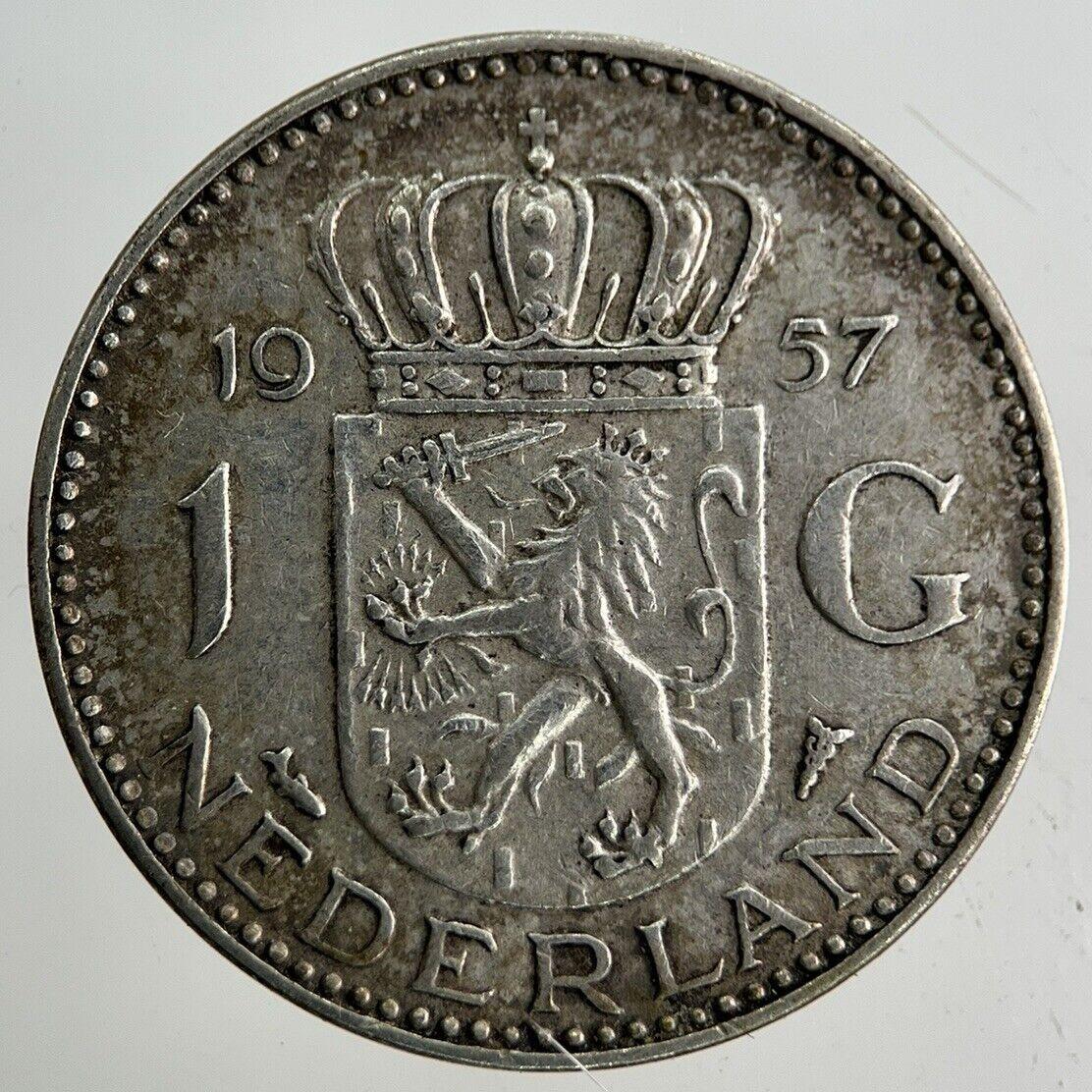 1957 Netherlands 1 Gulden Silver Coin | Very High Grade
