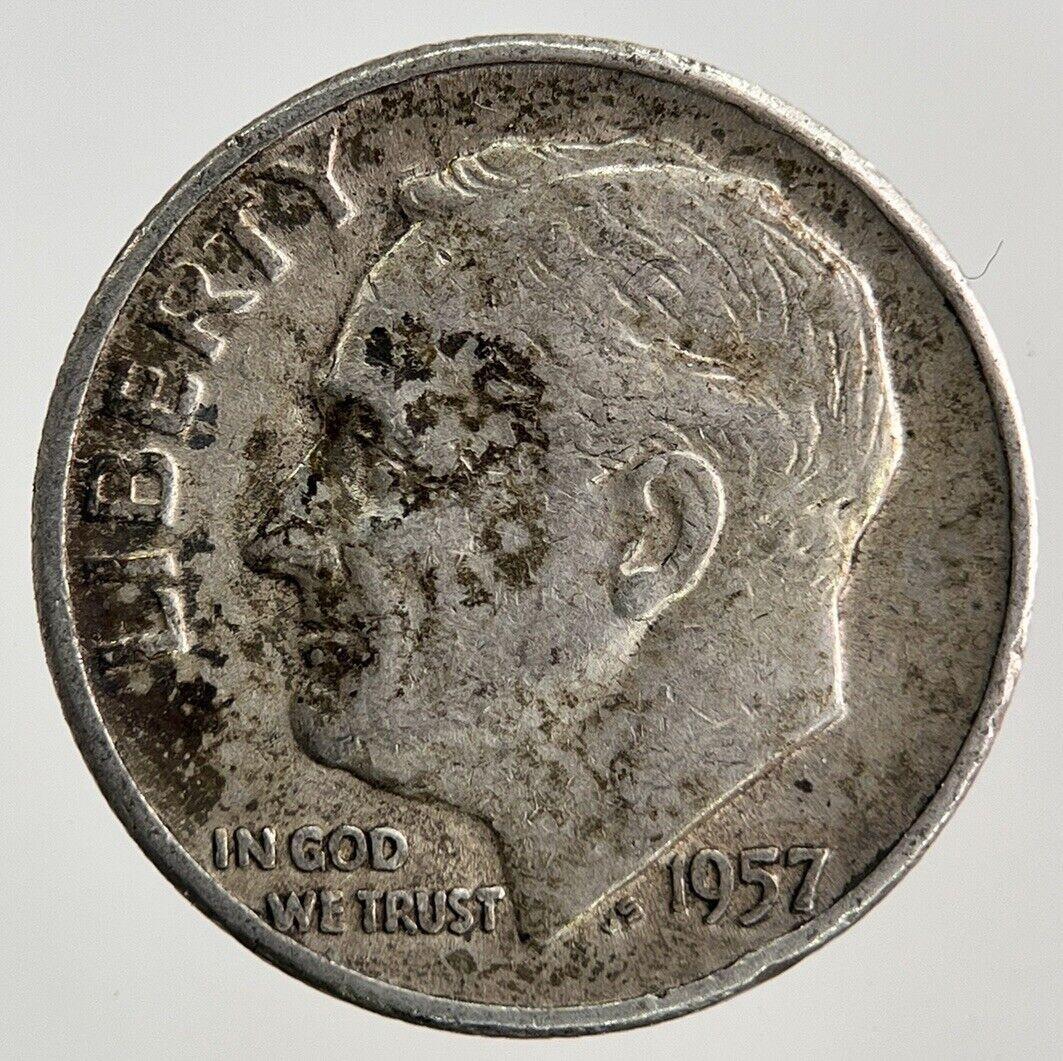 1957 US USA Roosevelt One Dime Silver Coin | Collectable Grade