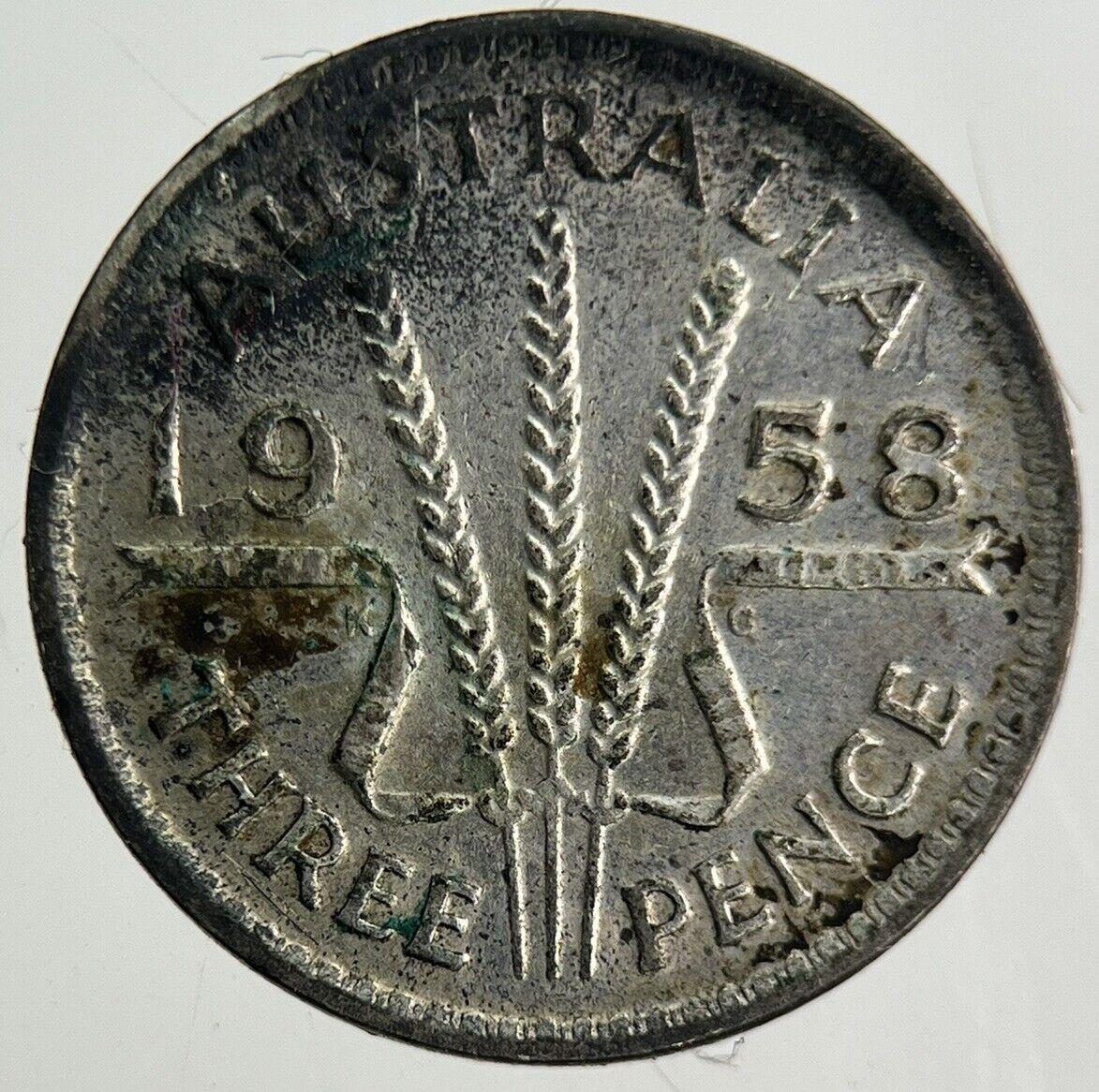 1958 Australia Threepence Silver Coin | Fine Collectable Grade