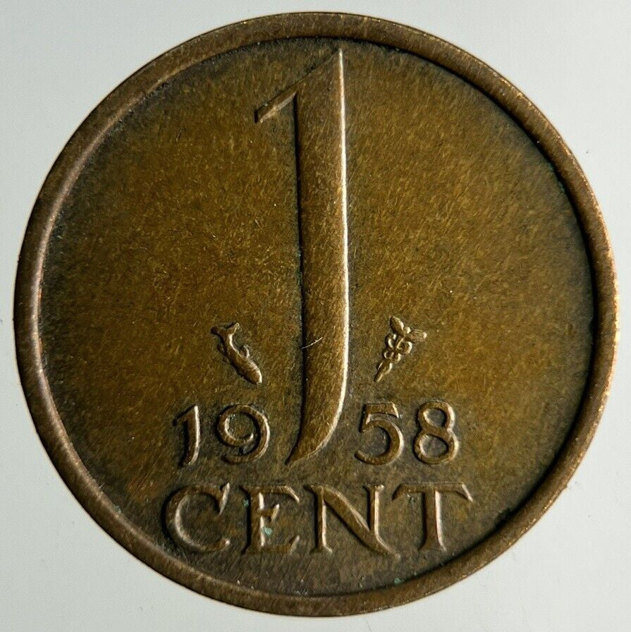 1958 Netherlands 1 Cent Coin | Fine Collectable Grade