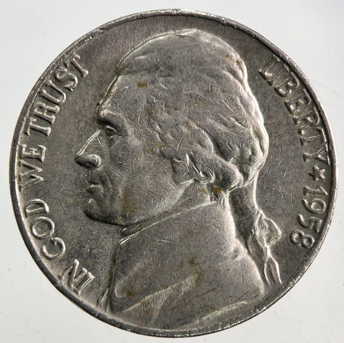 1958-D US USA Jefferson Nickel Coin | Fine Collectable Grade