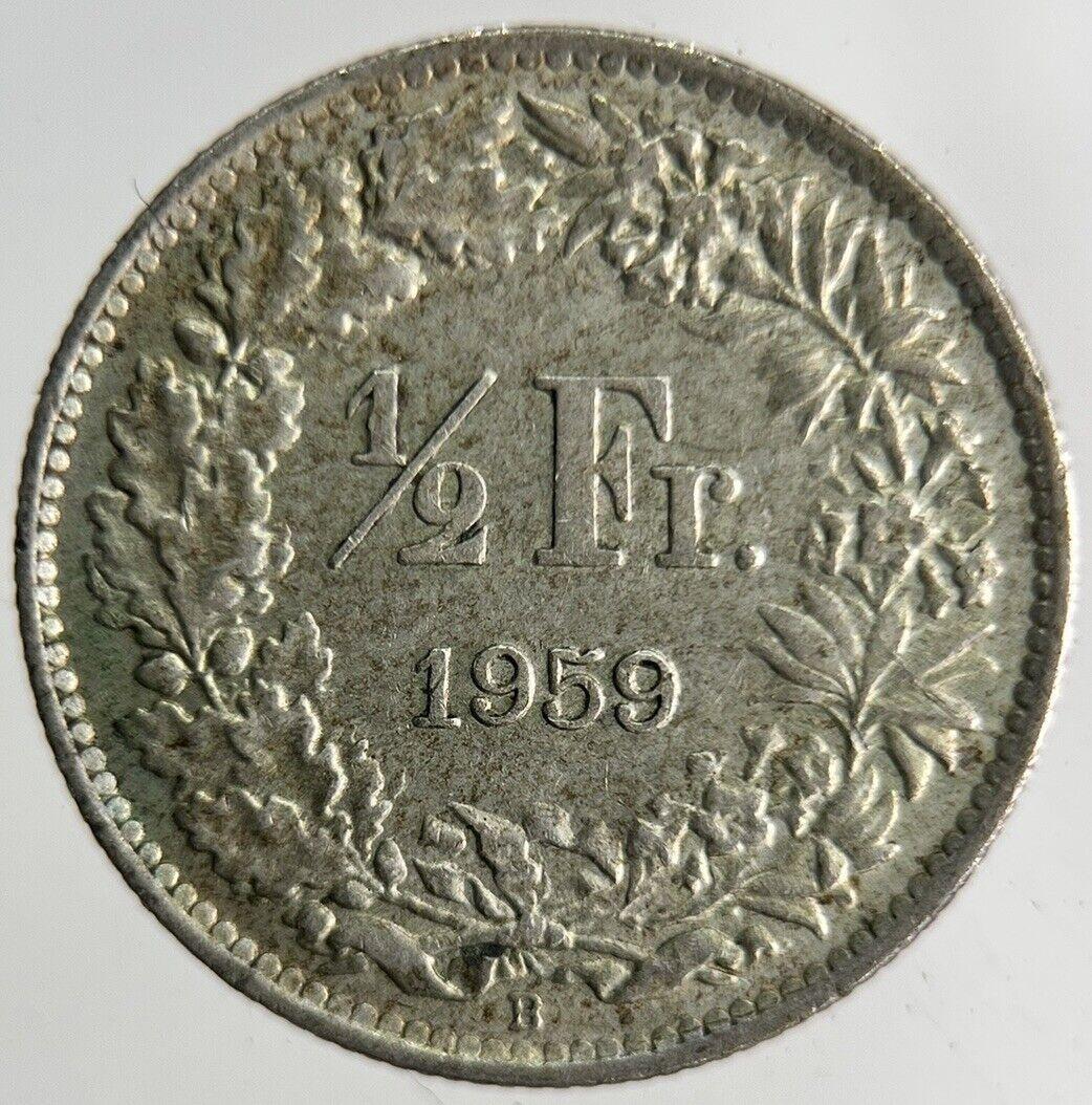 1959 Switzerland 1/2 Half Franc Silver Coin | Very High Grade