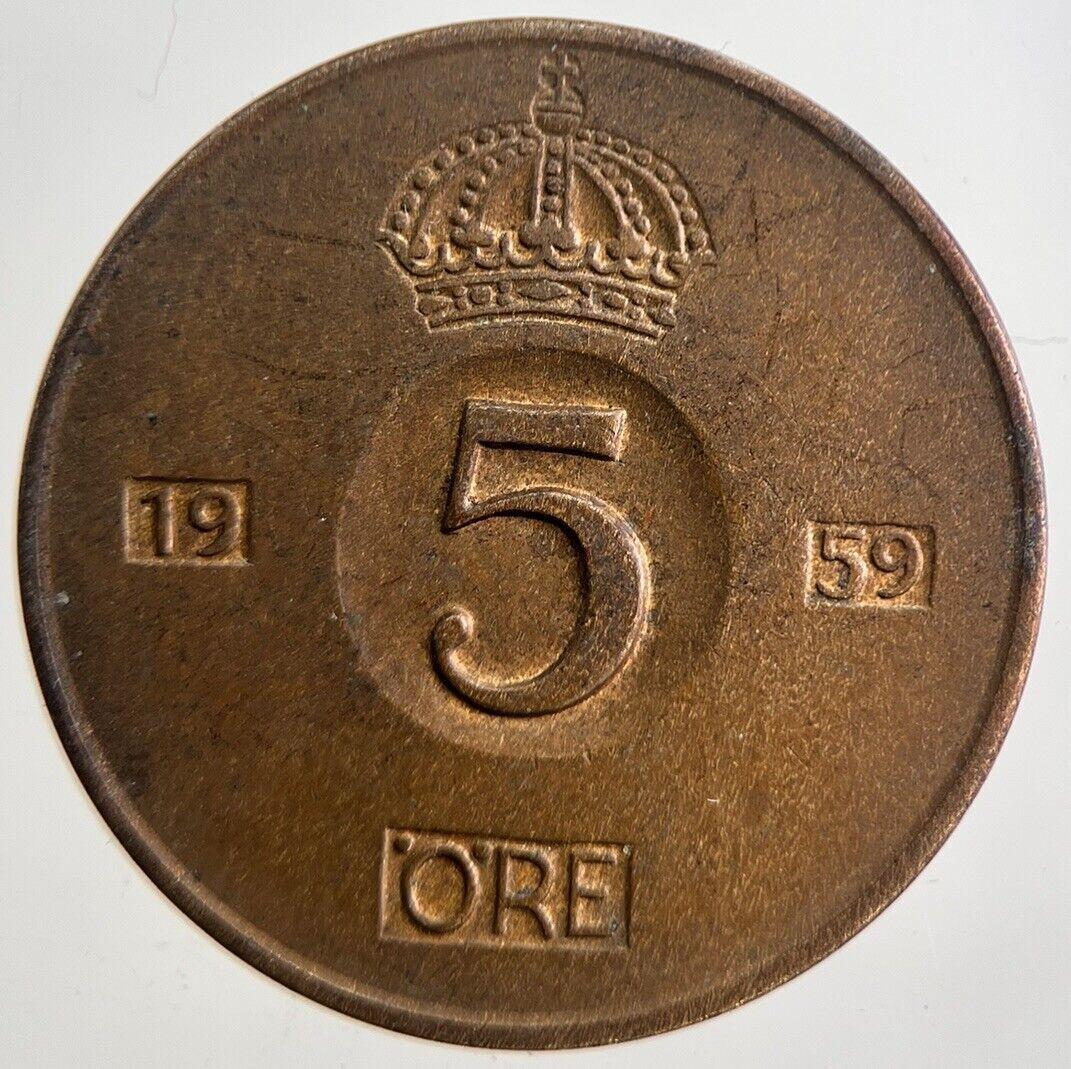 1959 Sweden 5 Ore Coin | Very High Grade | a4888