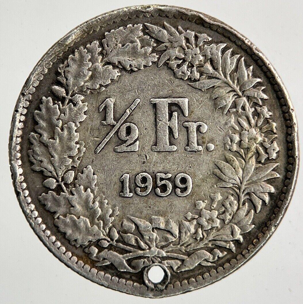 1959 Switzerland Swiss 1/2 Half Franc Silver Coin | Fine Collectable Grade