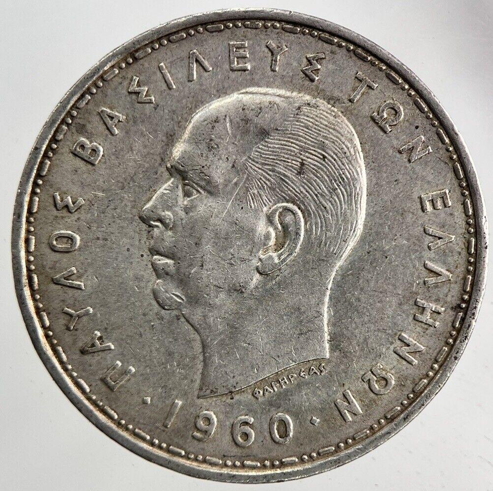 1960 Greece Greek 20 Drachmai Silver Coin | Fine Collectable Grade