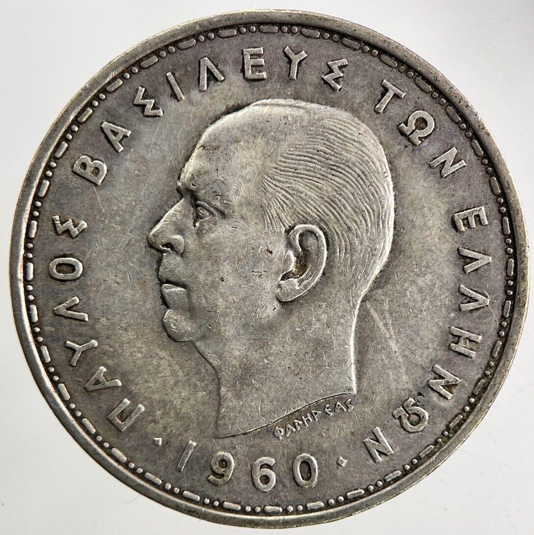 1960 Greece Greek 20 Drachmai Silver Coin | Fine Collectable Grade