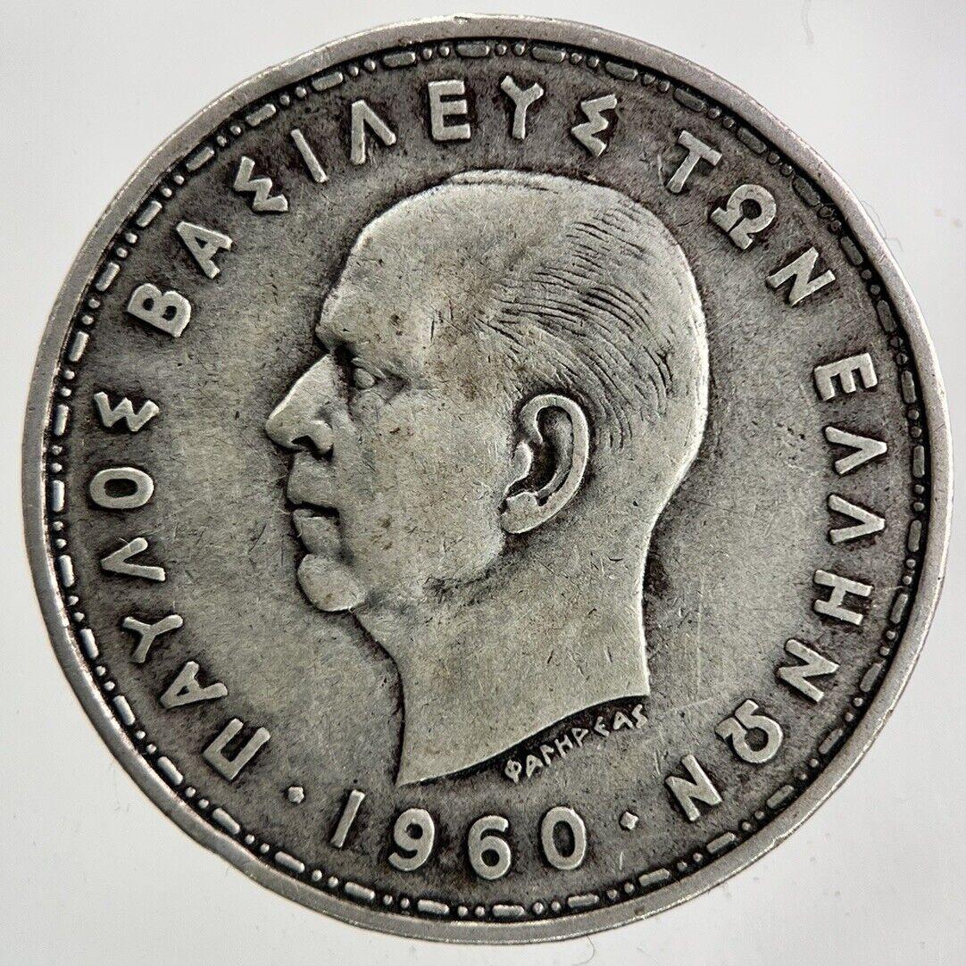 1960 Greece Greek 20 Drachmai Silver Coin | Collectable Grade