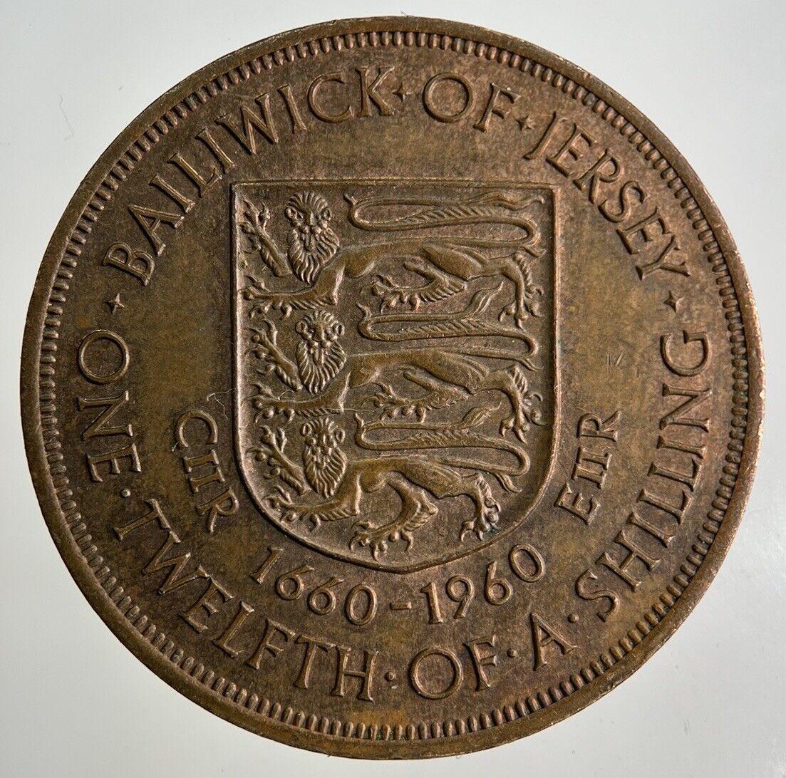 1960 Jersey 1/12 One Twelfth Of A Shilling Coin | Fine Collectable Grade