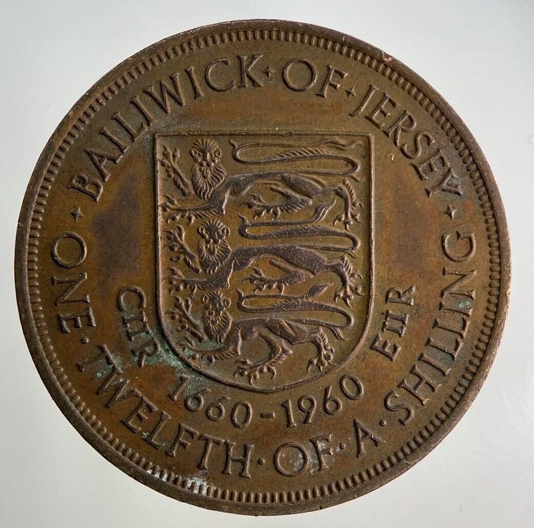 1960 Jersey 1/12 One Twelfth Of A Shilling Coin | Fine Collectable Grade