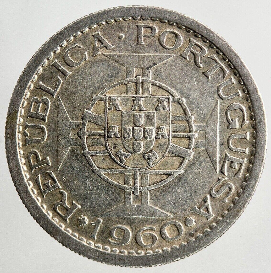 1960 Portugal Mozambique 5 Escudos Silver Coin | Fine Collectable Grade