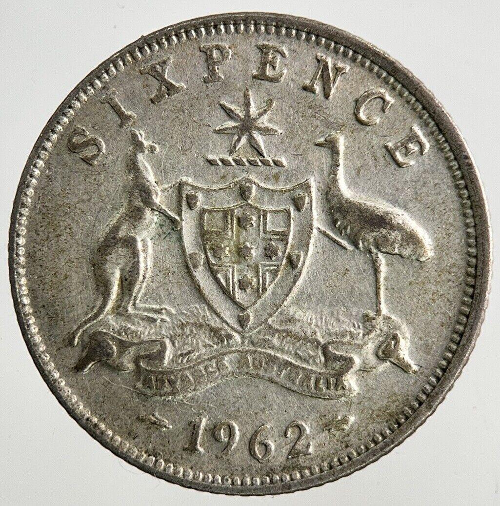 1962 Australia Sixpence Silver Coin | Fine Collectable Grade